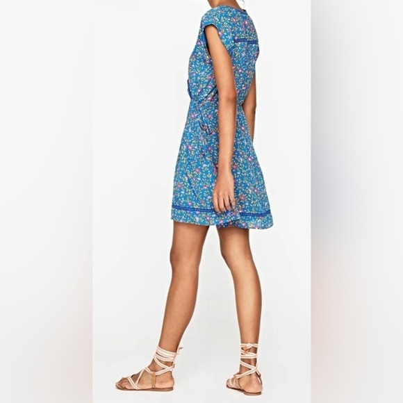 Pepe Jeans vneck mini dress, XS floral, embroidery detail, ties at waist, Pretty - Picture 2 of 11